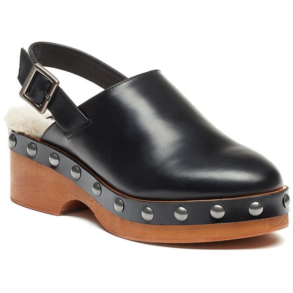 Kelsi Dagger Brooklyn Warehouse Black Leather Fleece Lined Clog Size 6.5 NWB - Picture 6 of 11